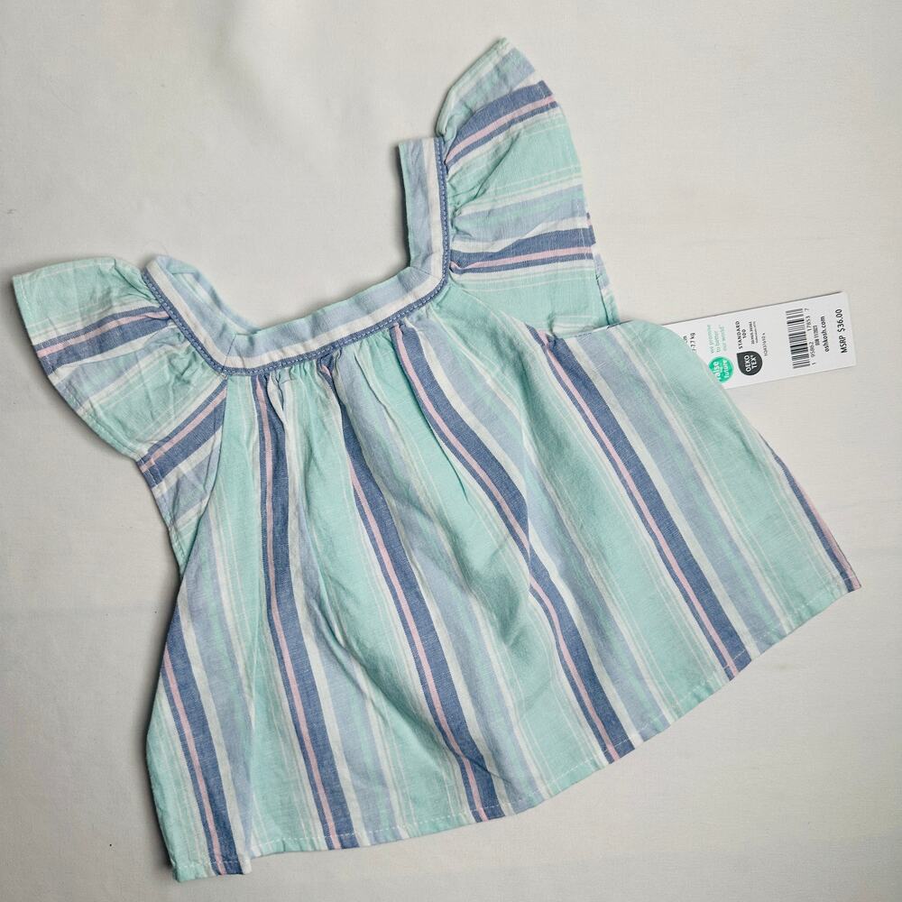 NWT OshKosh Baby B'gosh Striped Flowy Top Sz 6 mo